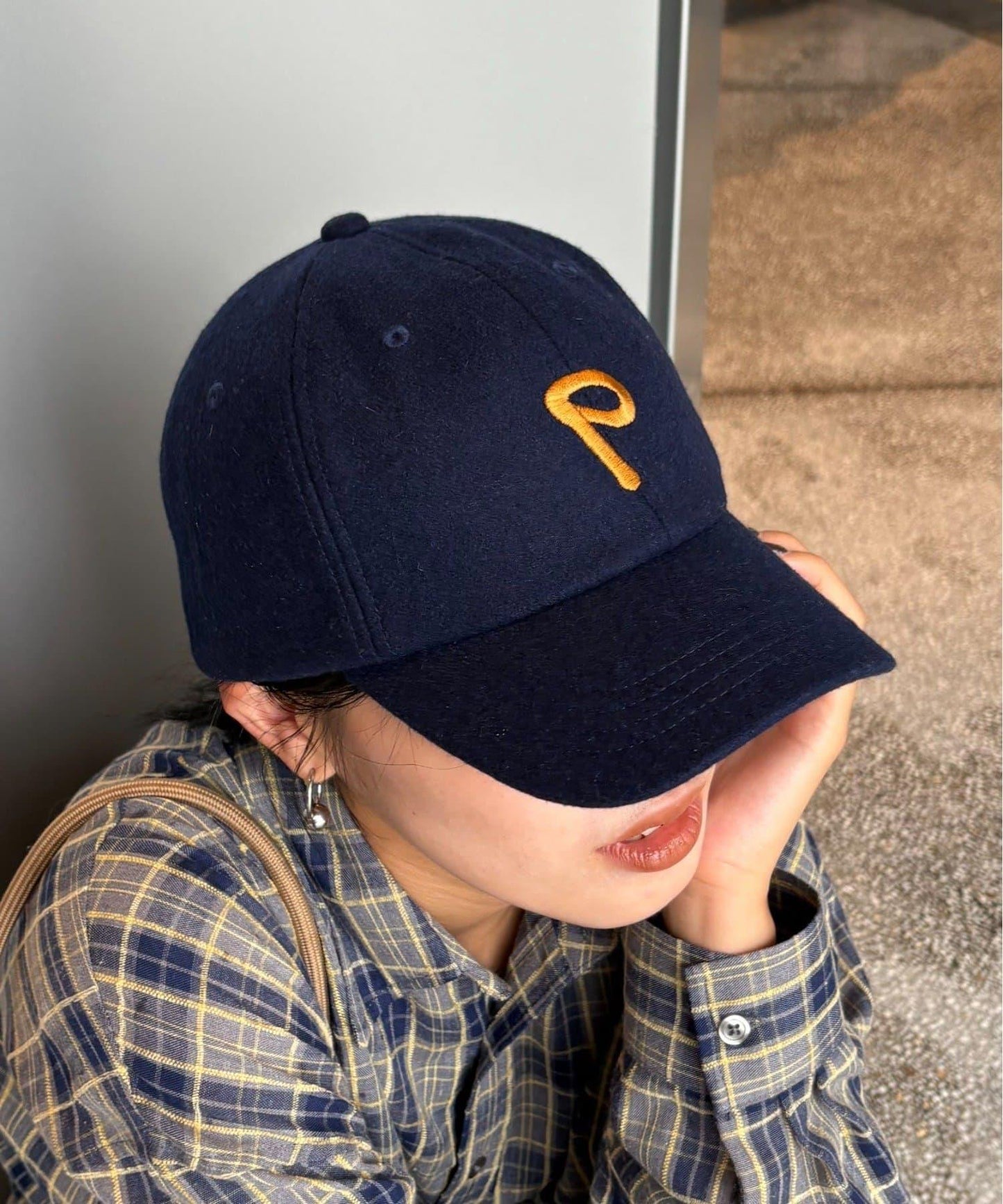 【UNISEX】毛呢棒球帽