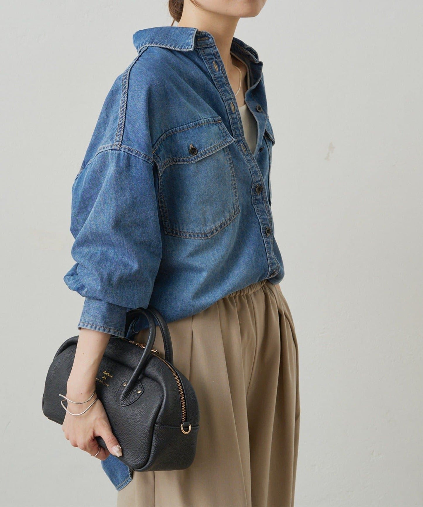 雙口袋牛仔襯衫