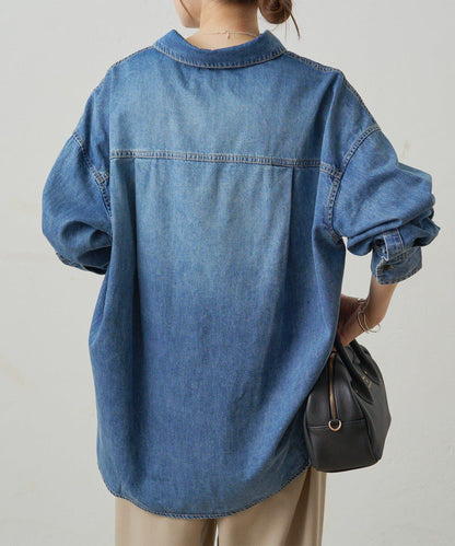 雙口袋牛仔襯衫