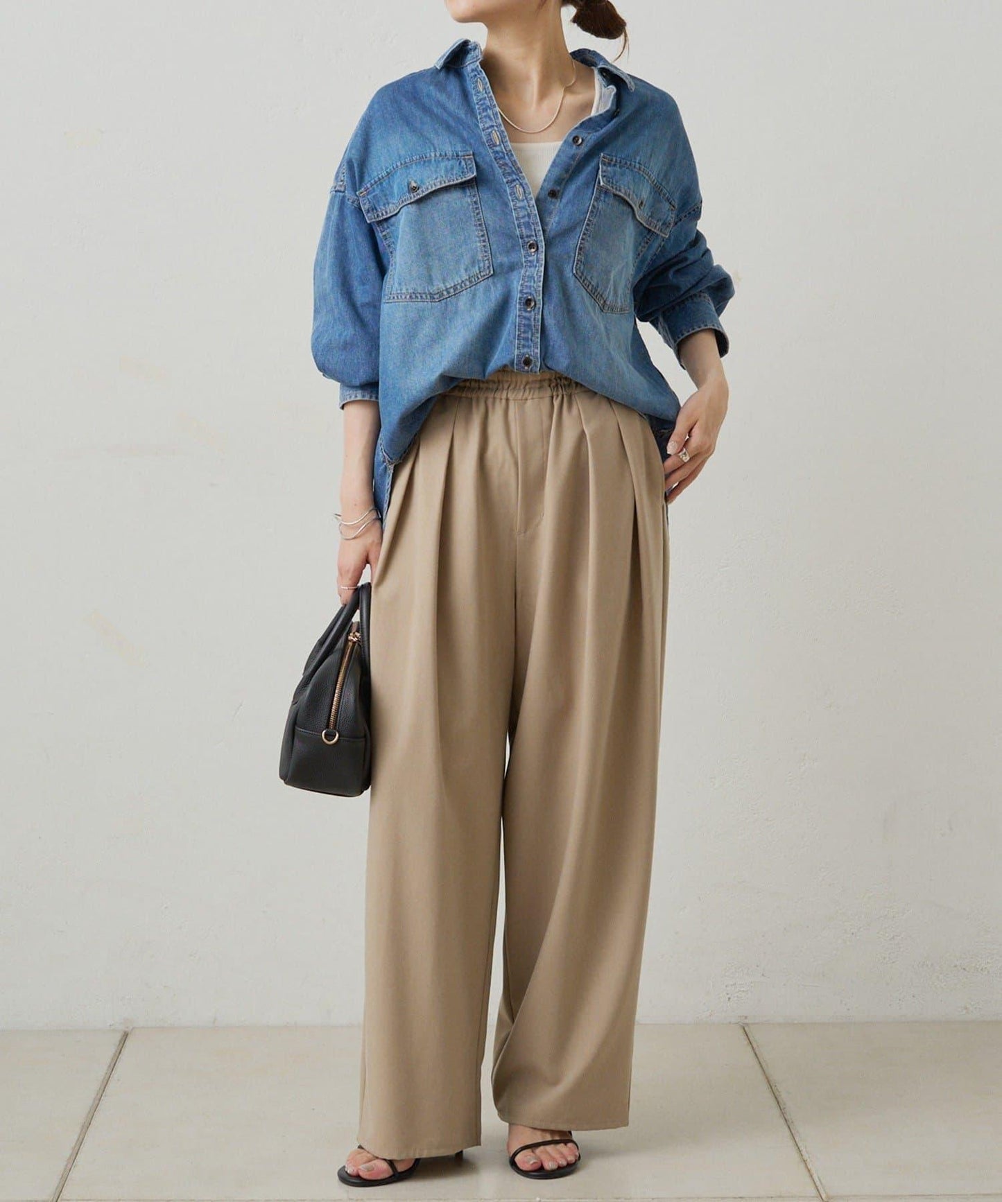 雙口袋牛仔襯衫