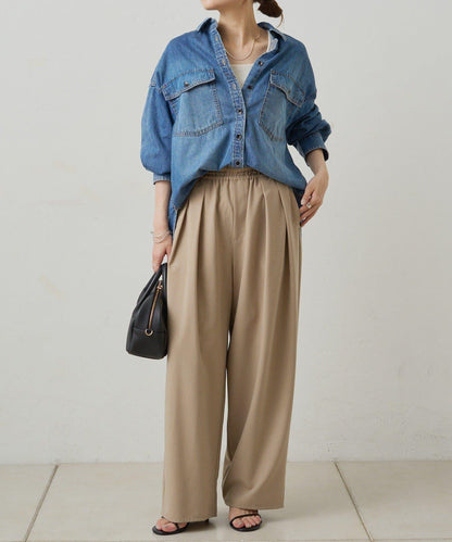 雙口袋牛仔襯衫