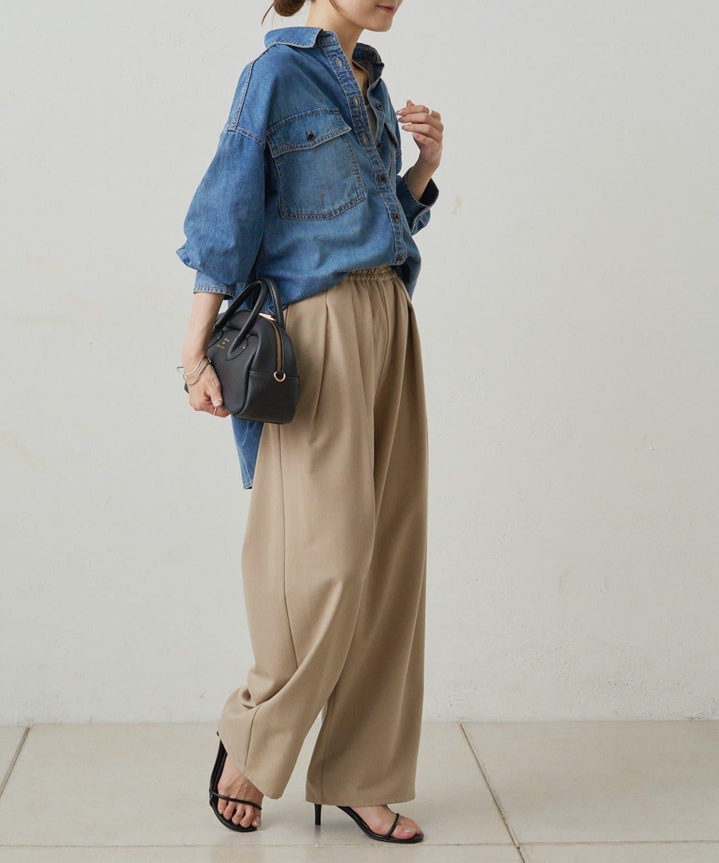 雙口袋牛仔襯衫