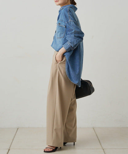 雙口袋牛仔襯衫