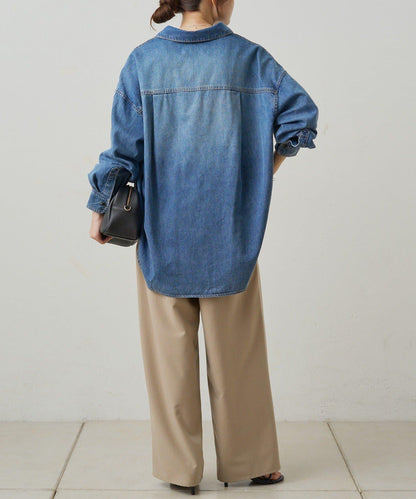 雙口袋牛仔襯衫