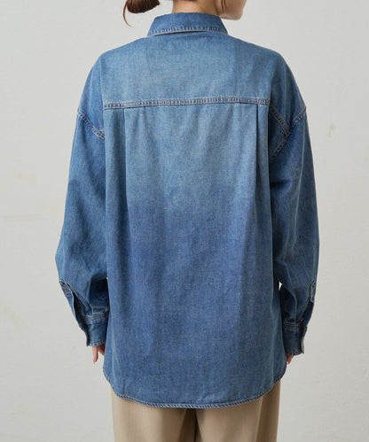 雙口袋牛仔襯衫