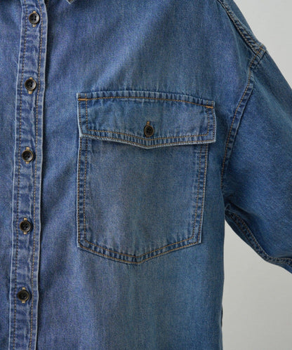 雙口袋牛仔襯衫