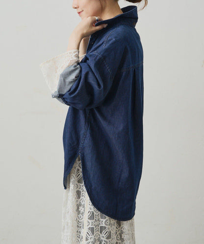 雙口袋牛仔襯衫