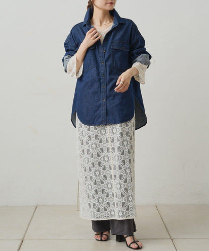 雙口袋牛仔襯衫