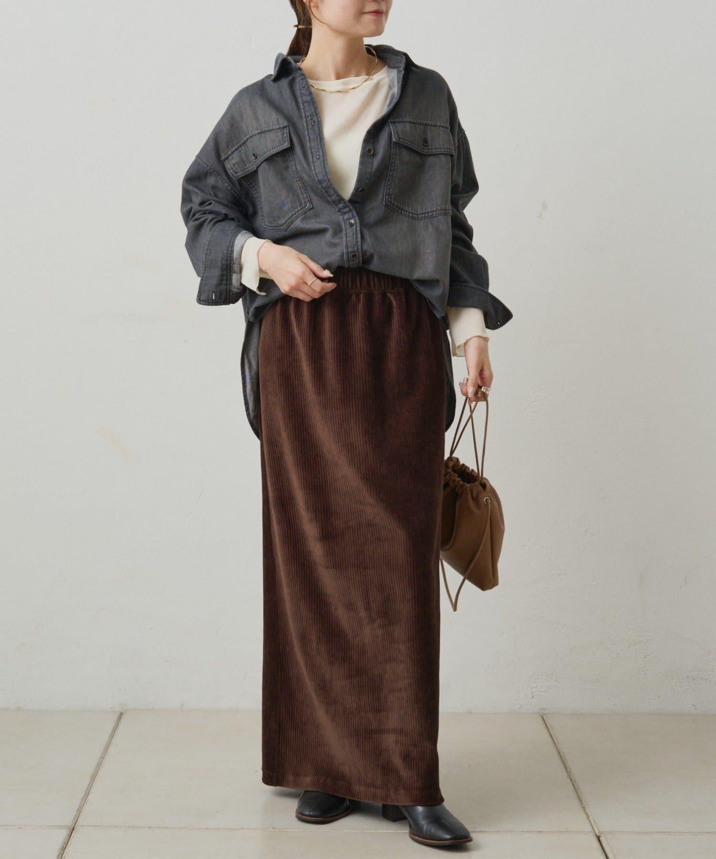 雙口袋牛仔襯衫