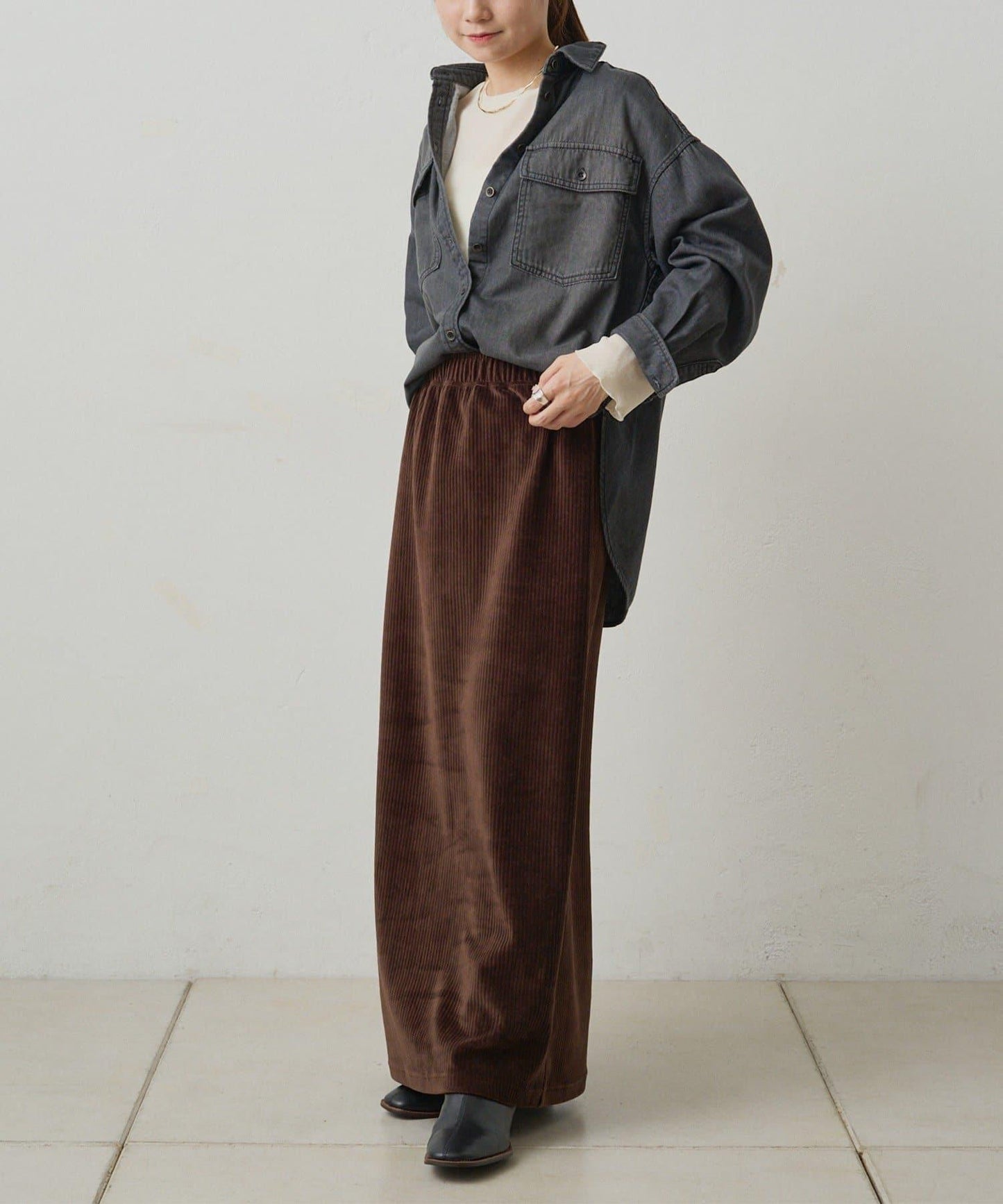 雙口袋牛仔襯衫