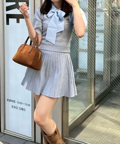 【RMAF】蝴蝶結拼接針織套裝