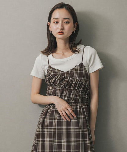 泡泡吊帶連衣裙