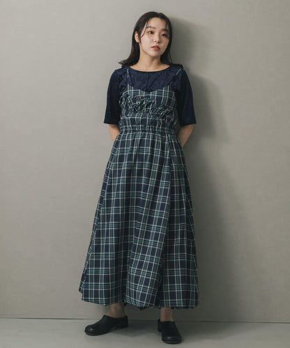 泡泡吊帶連衣裙