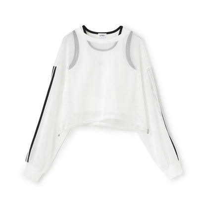 【LTXC】帶內搭網紗T恤