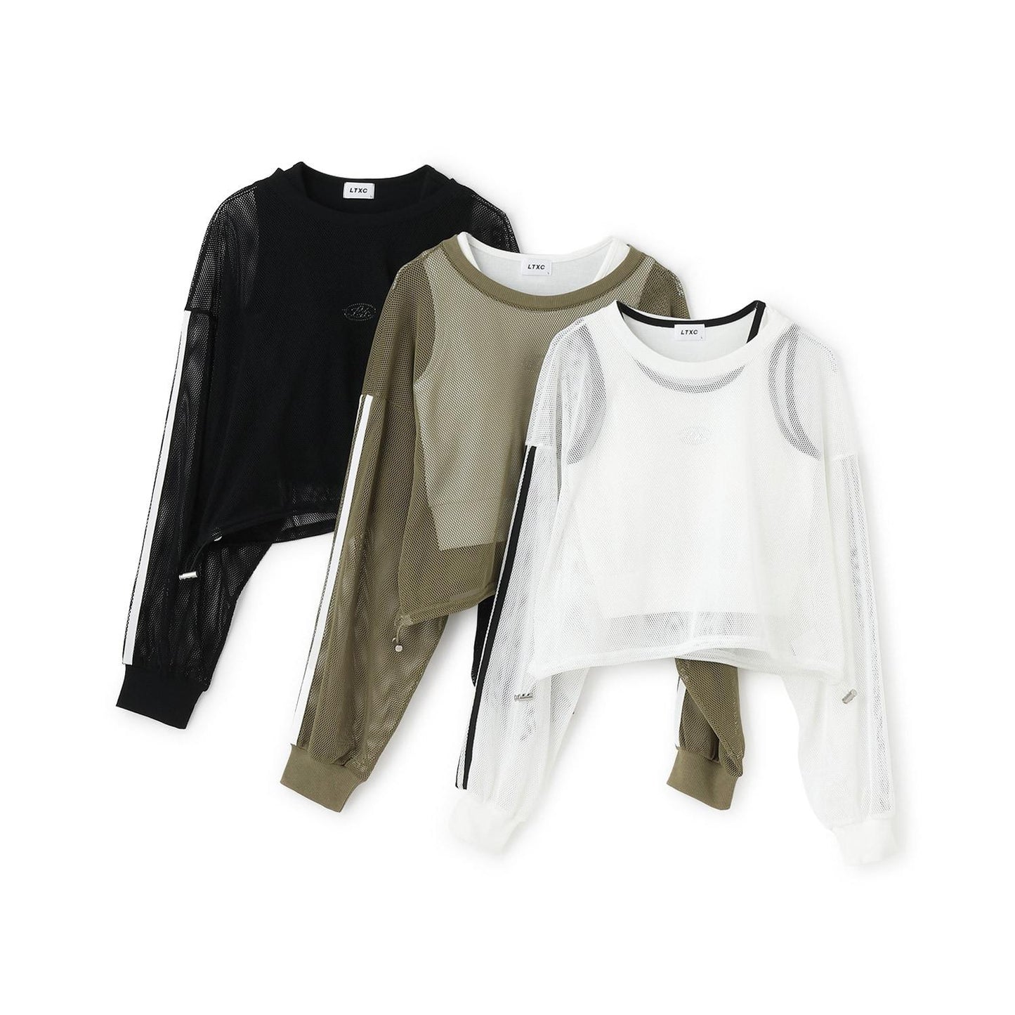 【LTXC】帶內搭網紗T恤