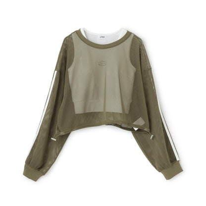 【LTXC】帶內搭網紗T恤