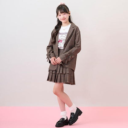 拼接蕾絲雙層百褶裙褲