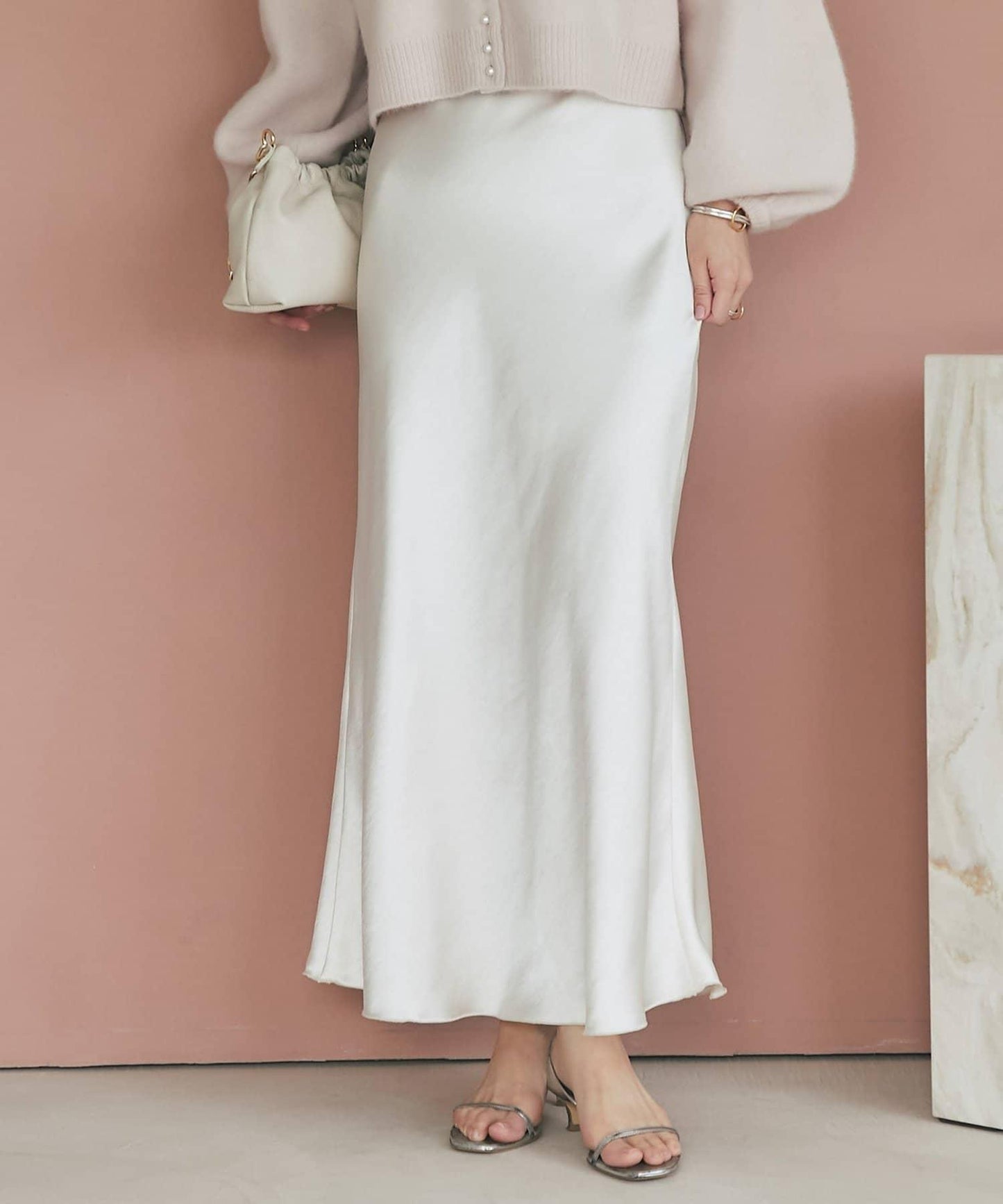 【4尺碼可選】緞面長款修身半身裙