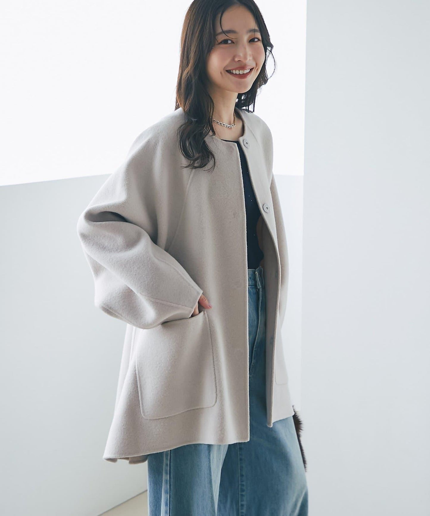 【miki監修配色・復刻】輕薄插肩喇叭袖大衣