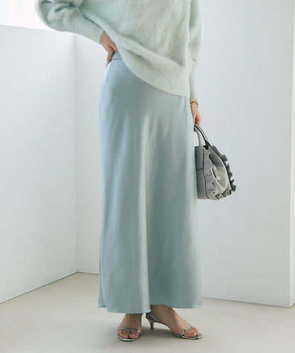 【4尺碼可選】緞面長款修身半身裙