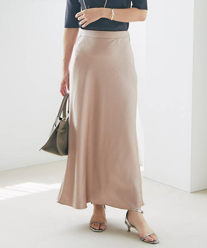 【4尺碼可選】緞面長款修身半身裙