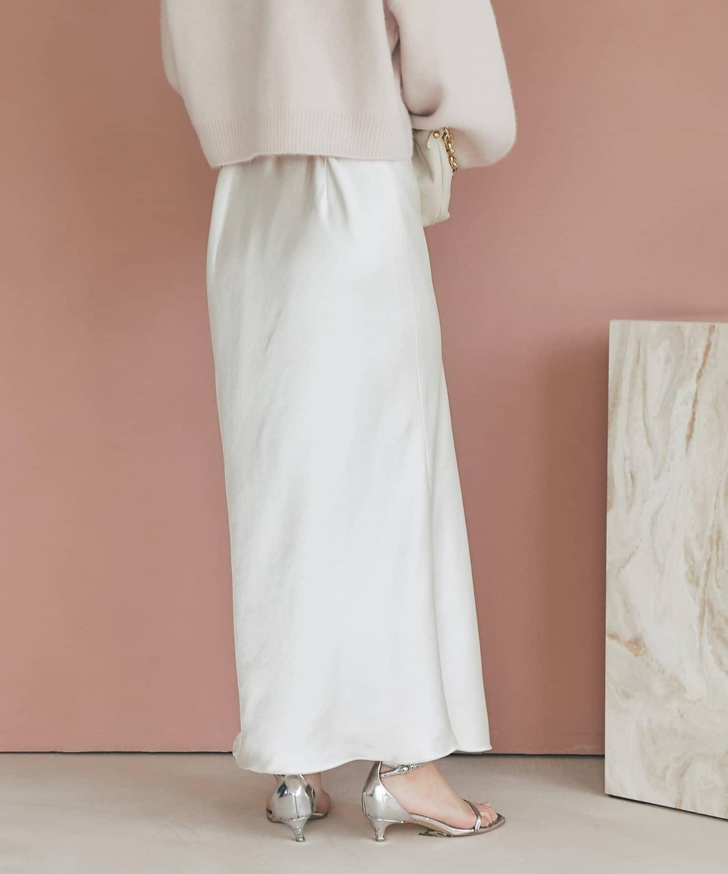 【4尺碼可選】緞面長款修身半身裙