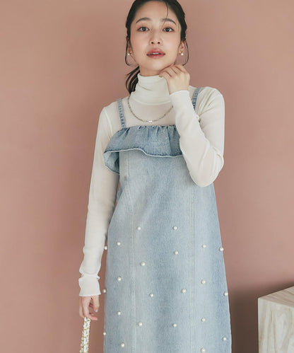 植絨網紗高領打底衫