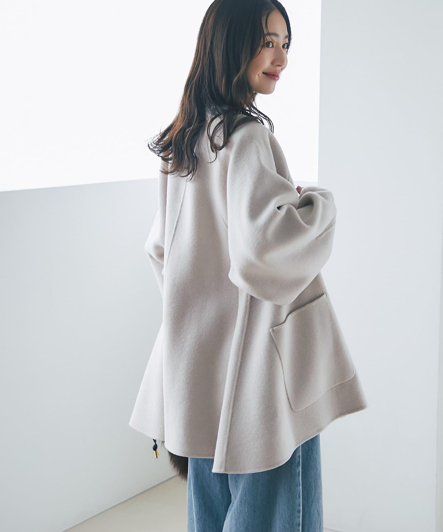 【miki監修配色・復刻】輕薄插肩喇叭袖大衣