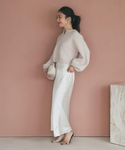 【4尺碼可選】緞面長款修身半身裙