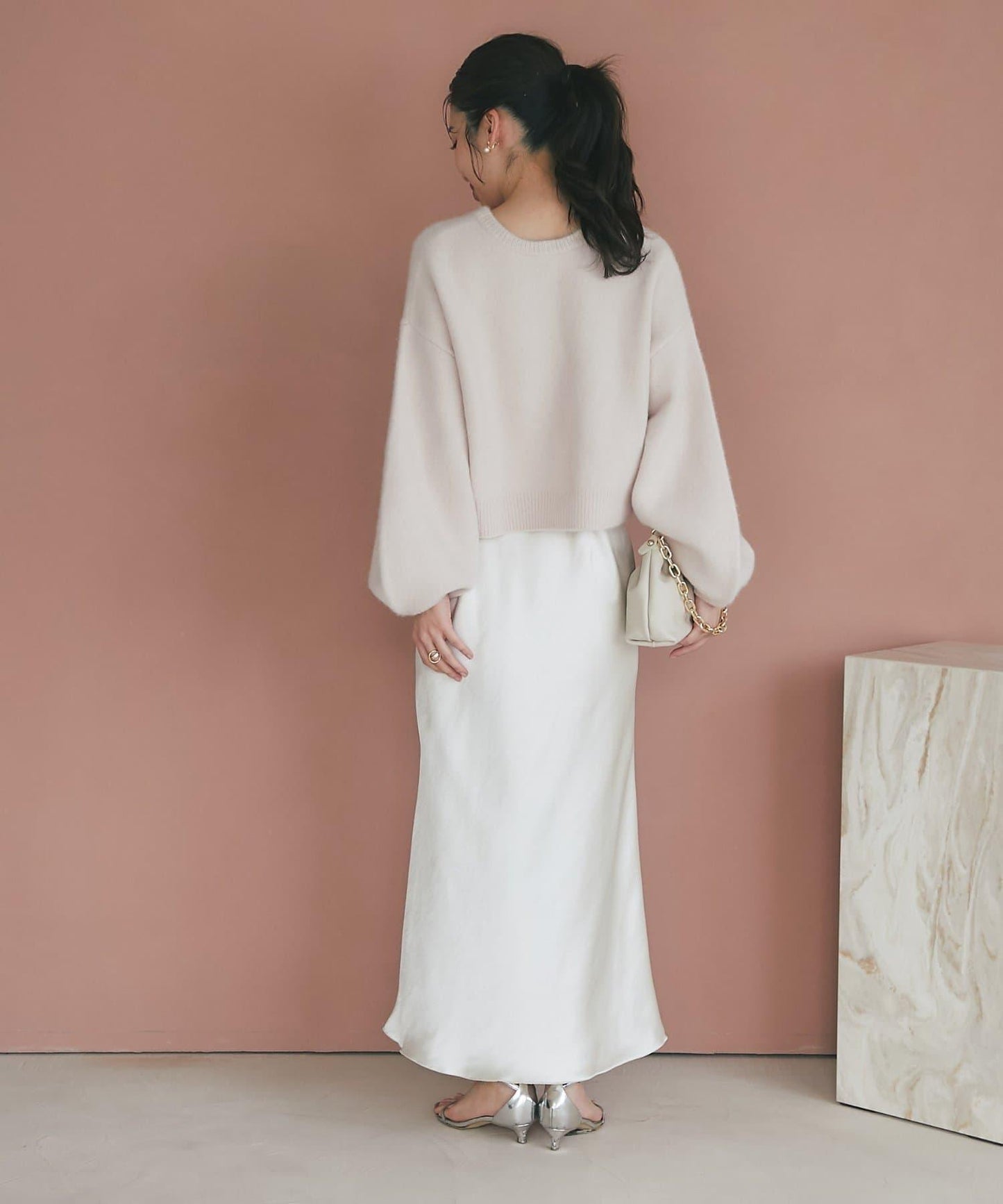 【4尺碼可選】緞面長款修身半身裙