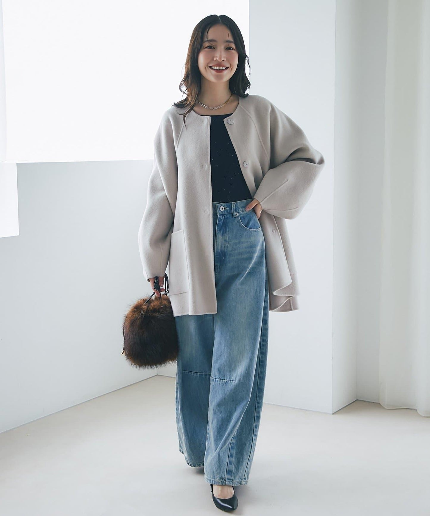 【miki監修配色・復刻】輕薄插肩喇叭袖大衣