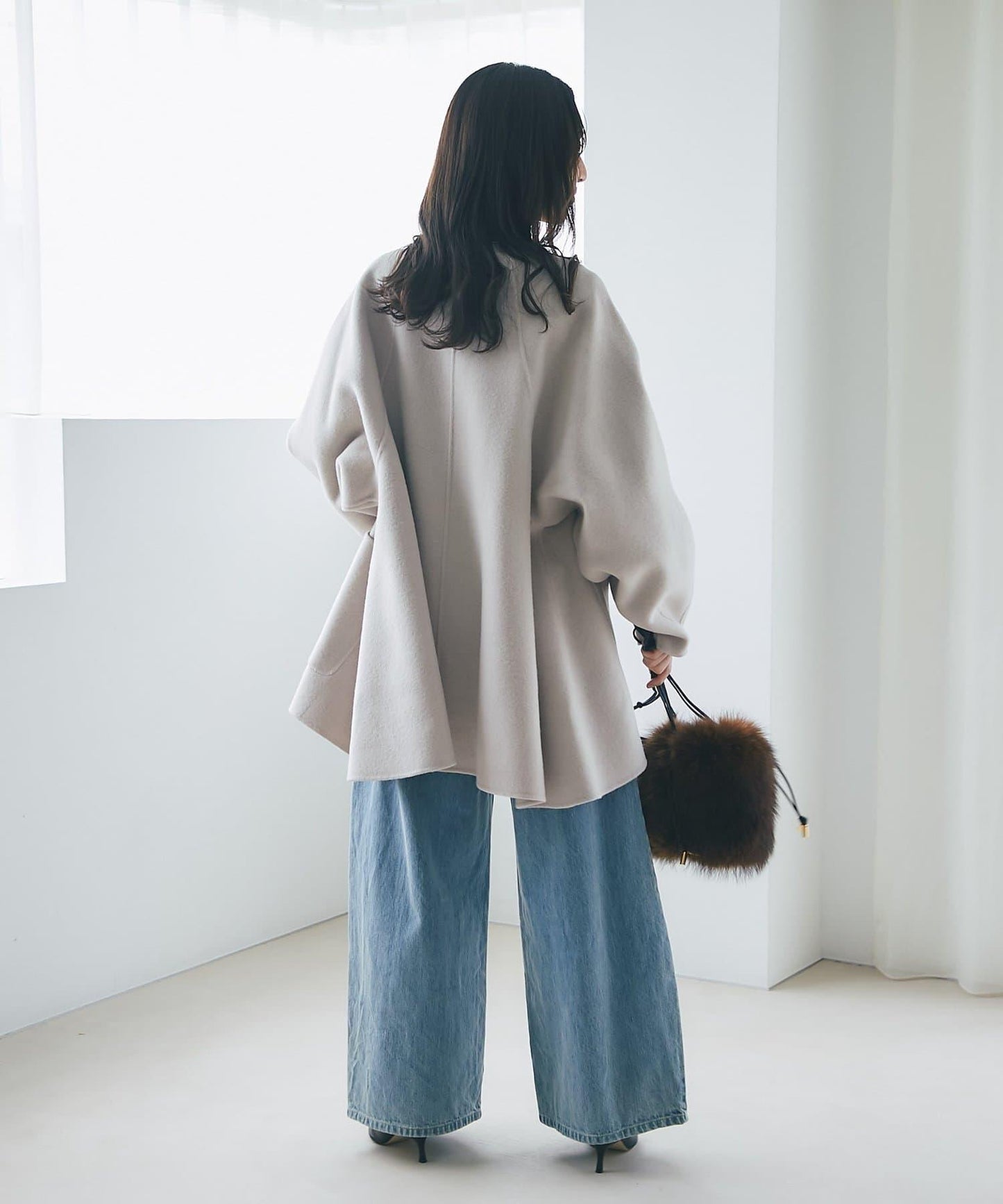 【miki監修配色・復刻】輕薄插肩喇叭袖大衣