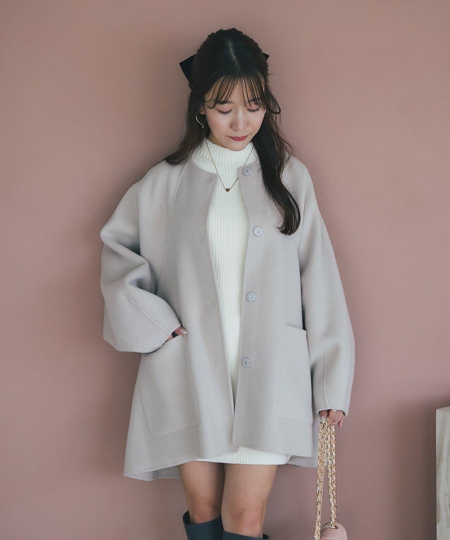 【miki監修配色・復刻】輕薄插肩喇叭袖大衣