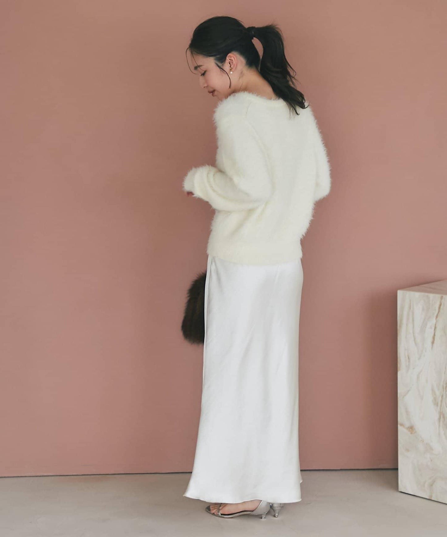 【4尺碼可選】緞面長款修身半身裙