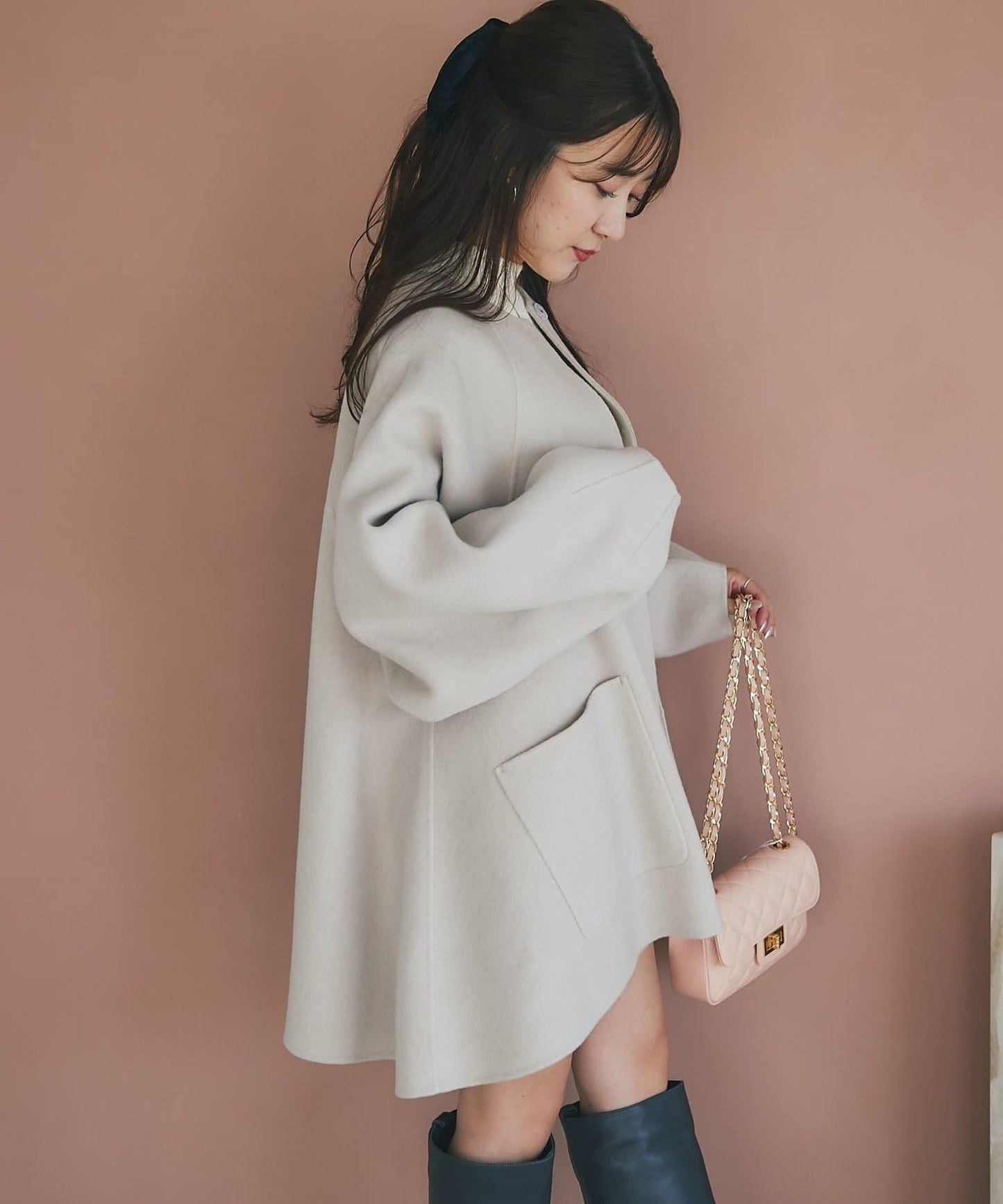 【miki監修配色・復刻】輕薄插肩喇叭袖大衣