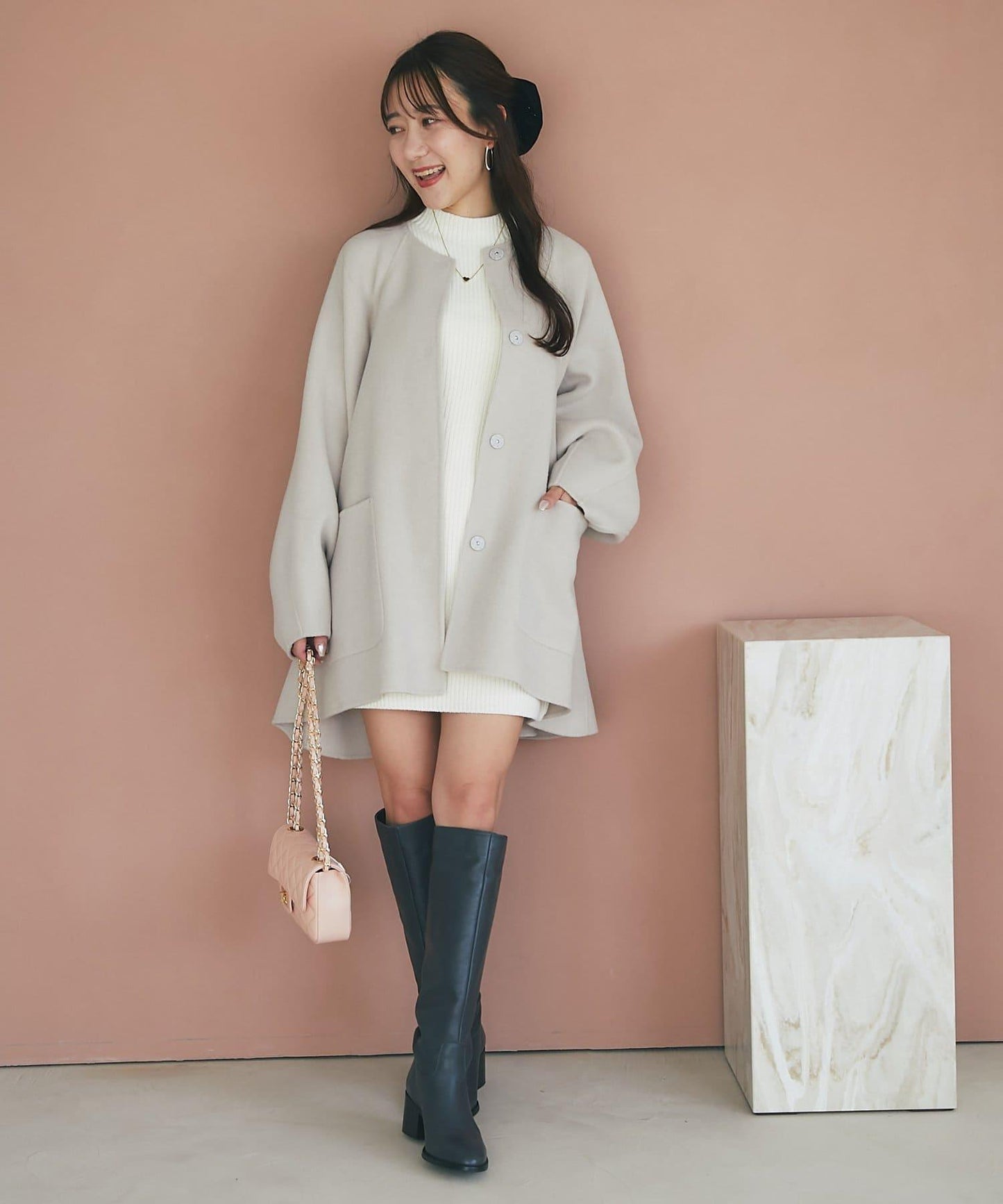 【miki監修配色・復刻】輕薄插肩喇叭袖大衣