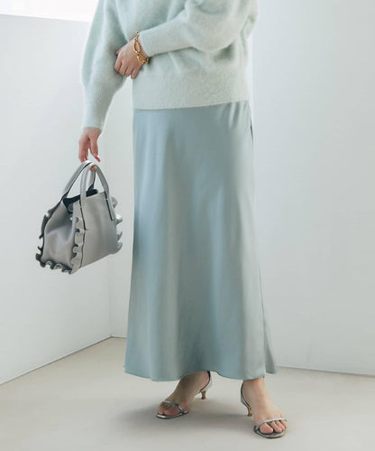 【4尺碼可選】緞面長款修身半身裙