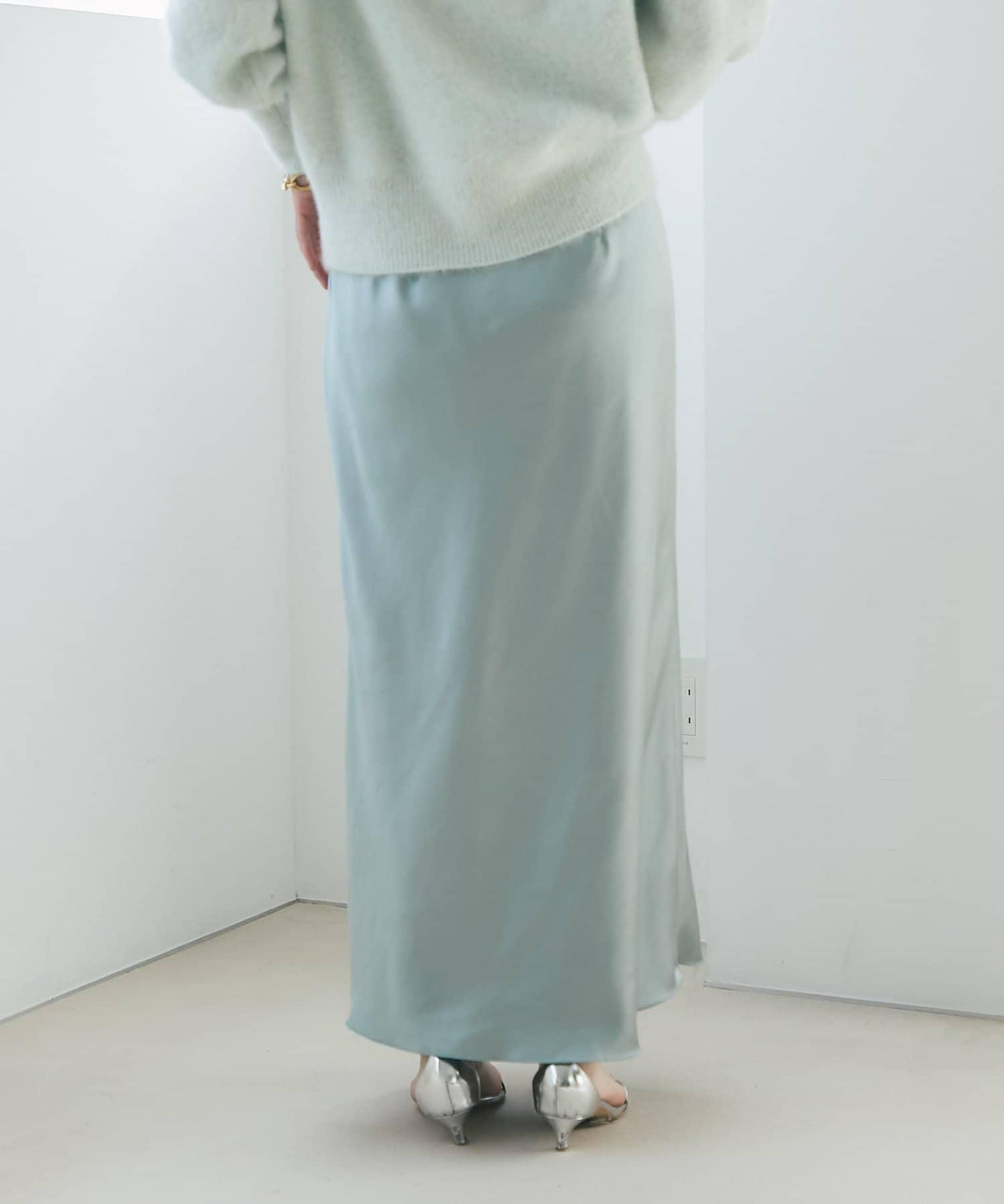 【4尺碼可選】緞面長款修身半身裙