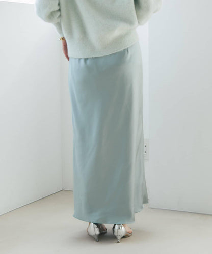 【4尺碼可選】緞面長款修身半身裙