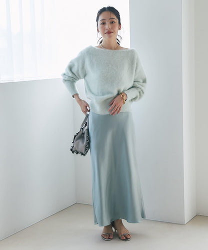 【4尺碼可選】緞面長款修身半身裙