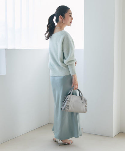 【4尺碼可選】緞面長款修身半身裙