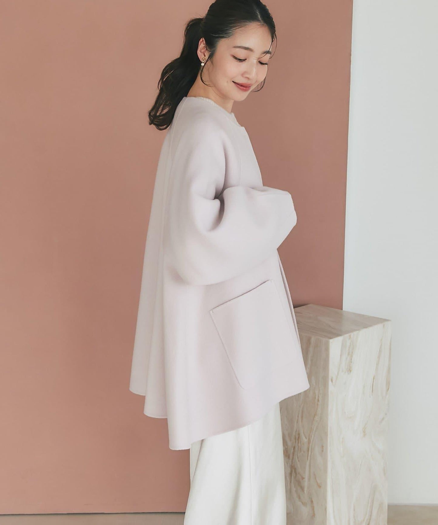 【miki監修配色・復刻】輕薄插肩喇叭袖大衣