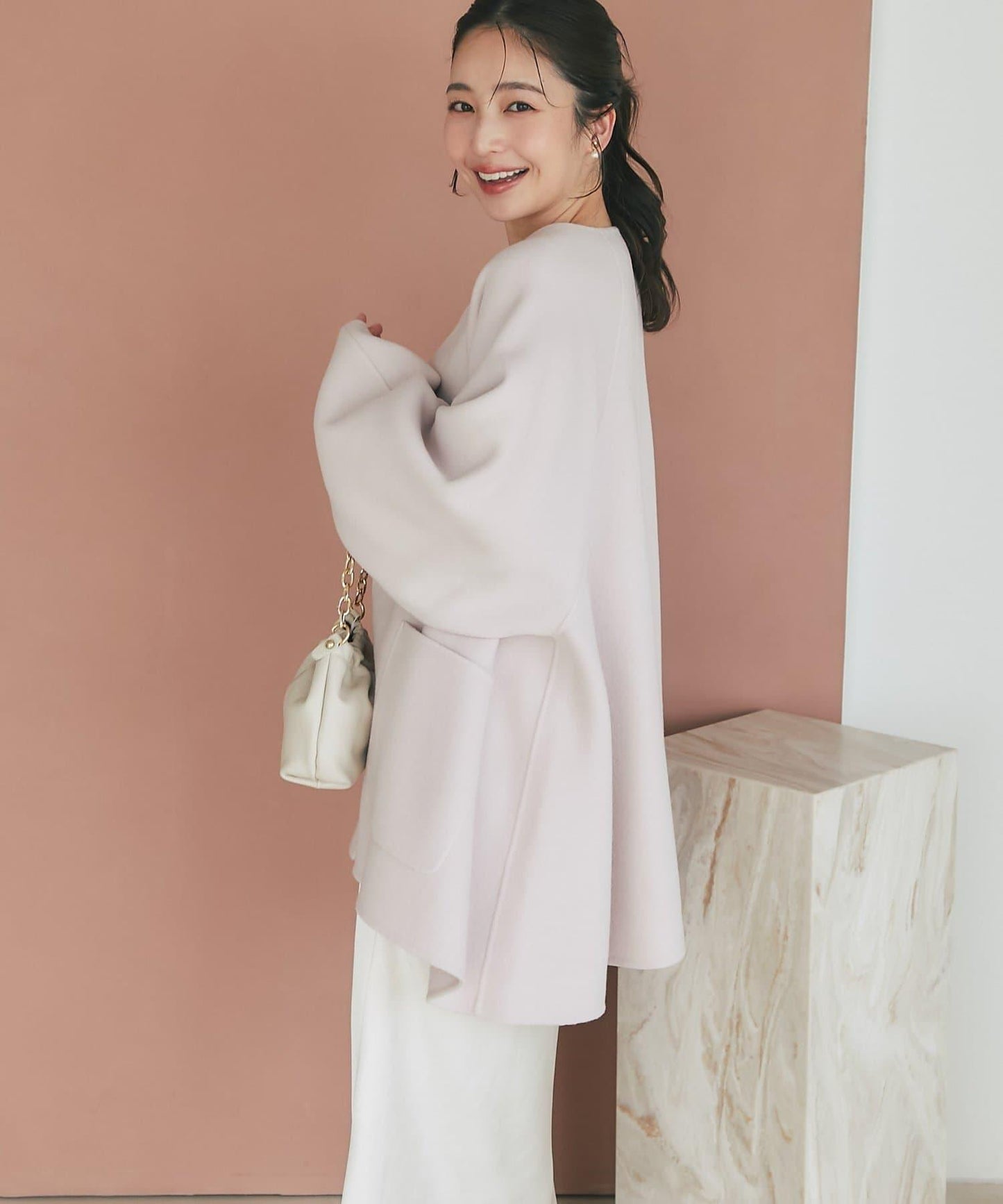 【miki監修配色・復刻】輕薄插肩喇叭袖大衣