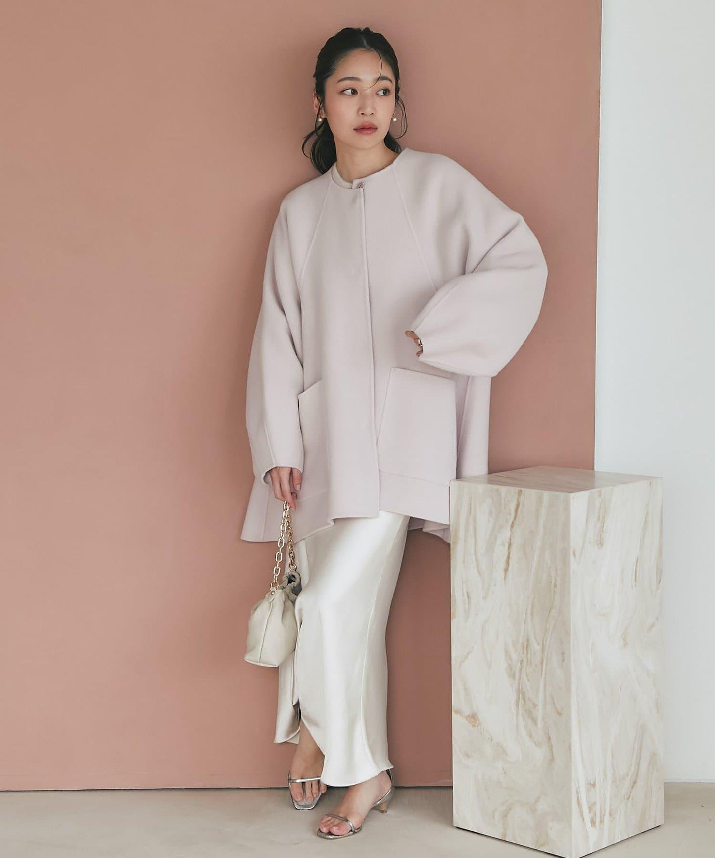 【miki監修配色・復刻】輕薄插肩喇叭袖大衣