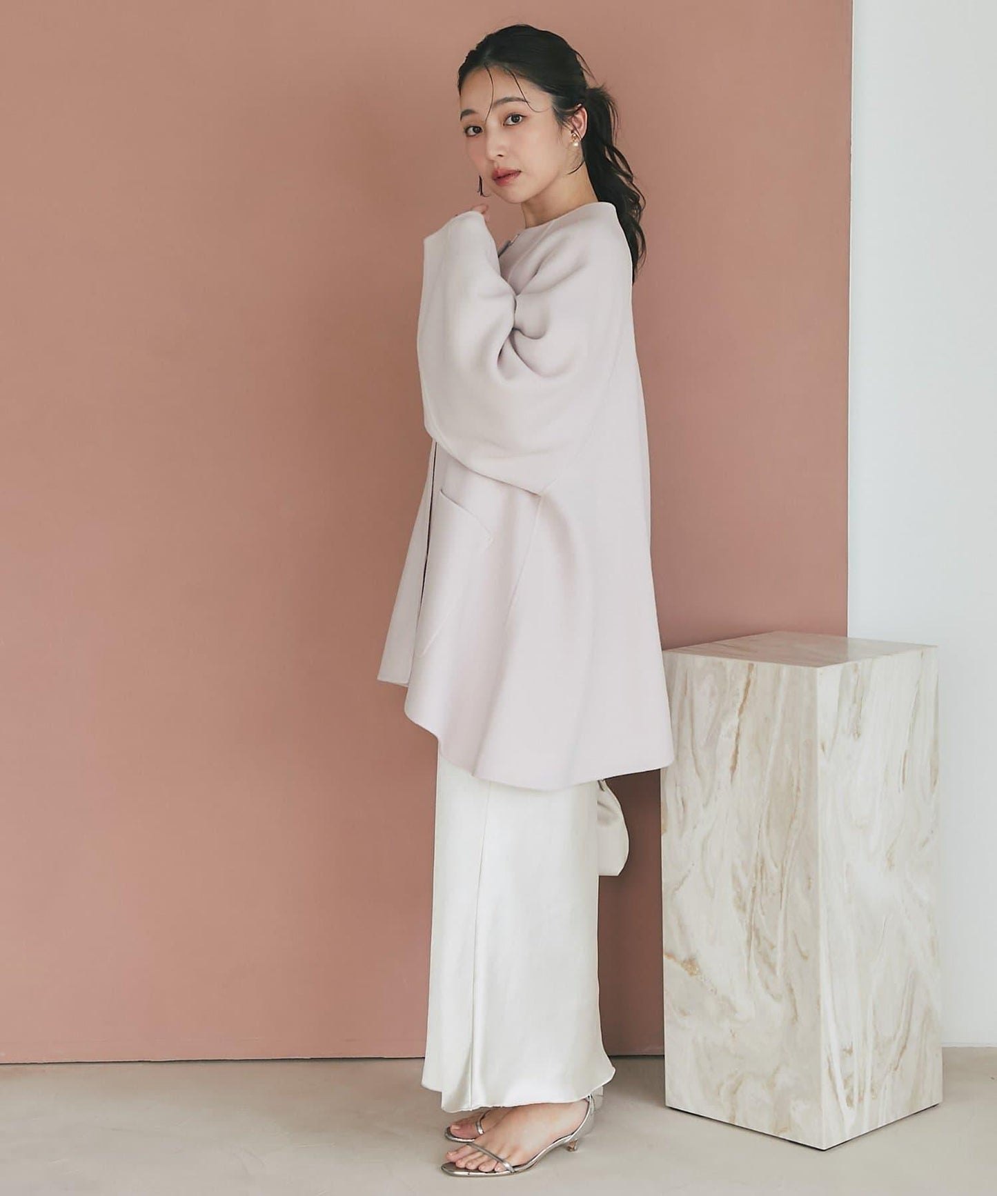 【miki監修配色・復刻】輕薄插肩喇叭袖大衣