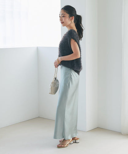 【4尺碼可選】緞面長款修身半身裙