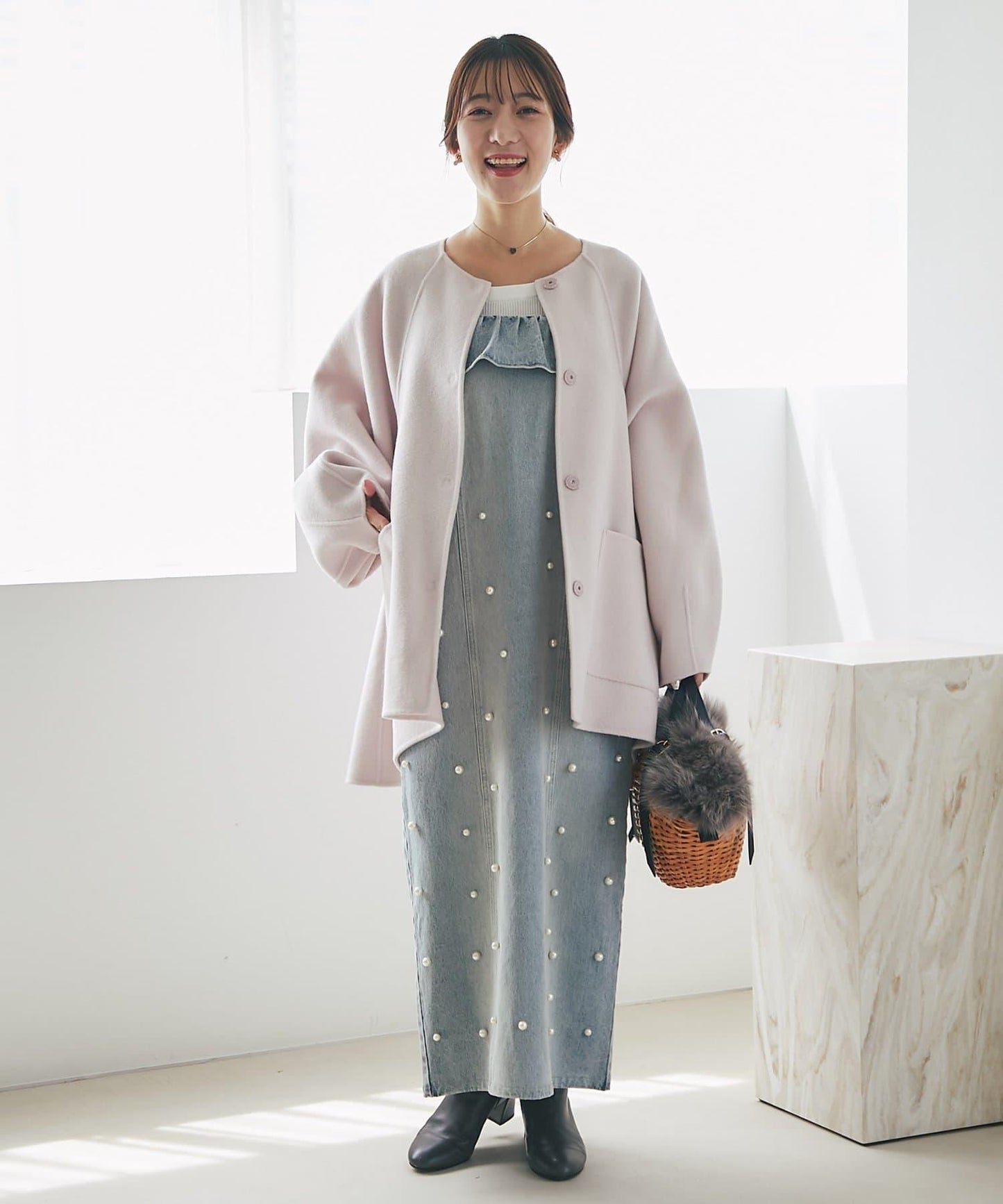 【miki監修配色・復刻】輕薄插肩喇叭袖大衣