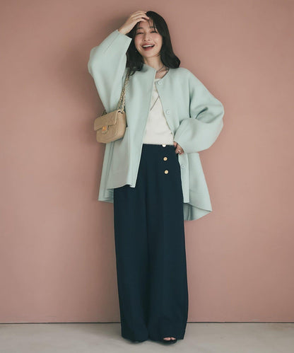 【miki監修配色・復刻】輕薄插肩喇叭袖大衣