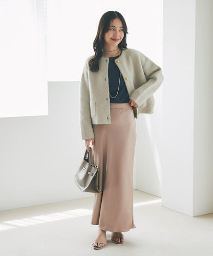 【4尺碼可選】緞面長款修身半身裙