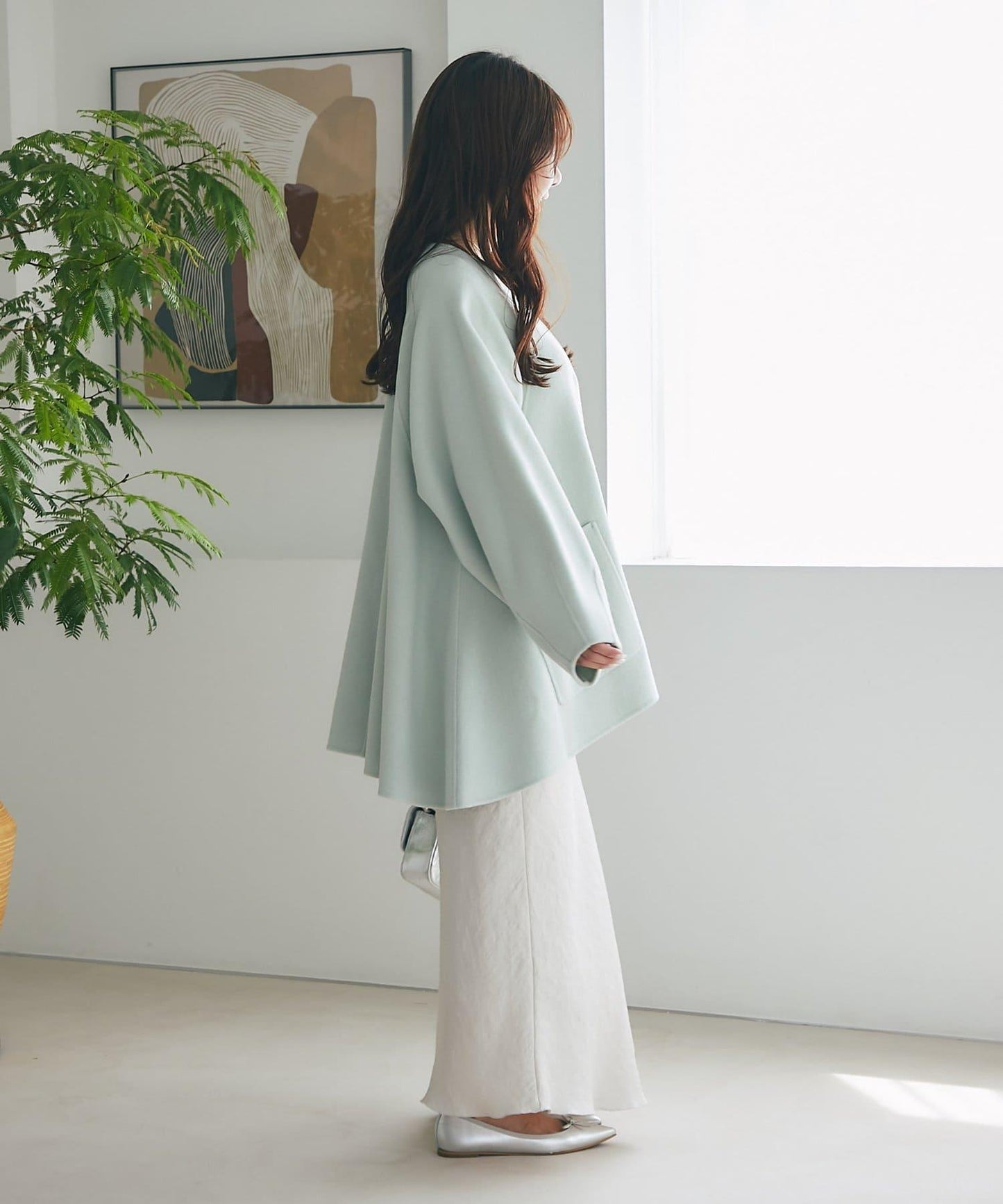 【miki監修配色・復刻】輕薄插肩喇叭袖大衣